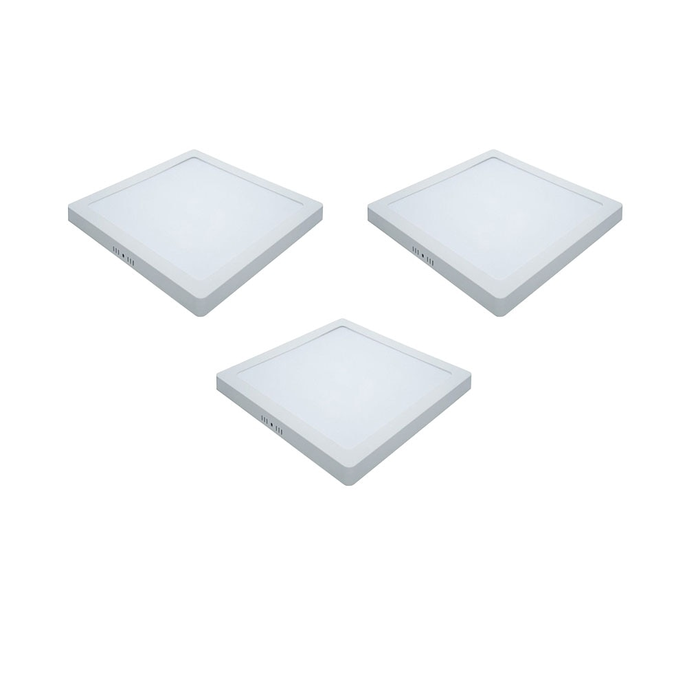 Kit 3 Painéis Plafon LED de Sobrepor 29,4 cm Modaza Quadrado 24W, Branco 6500K Kit 3 Painéis Plafon LED de Sobrepor 29,4 cm Modaza Quadrado 24W, Branco 6500K