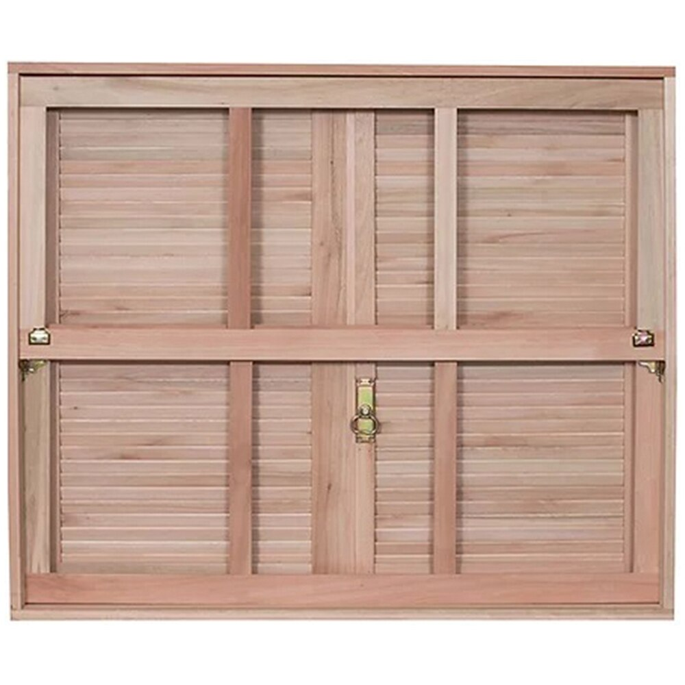 Janela de Madeira Eucalipto Rondosul Veneziana Guilhotina G990, 80 x 100 cm Janela de Madeira Eucalipto Rondosul Veneziana Guilhotina G990, 80 x 100 cm