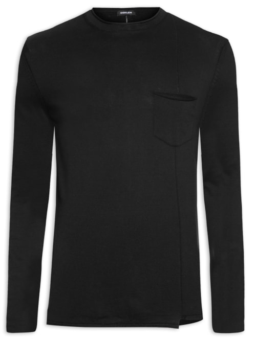 Suéter Masculino Manga Longa Soft Cotton - Preto