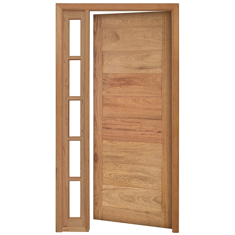 Kit Porta de Madeira Angelim Rondosul P07 Externa, Marco com Vitrô, Abertura à Direita 213x109 cm Kit Porta de Madeira Angelim Rondosul P07 Externa, Marco com Vitrô, Abertura à Direita 213x109 cm