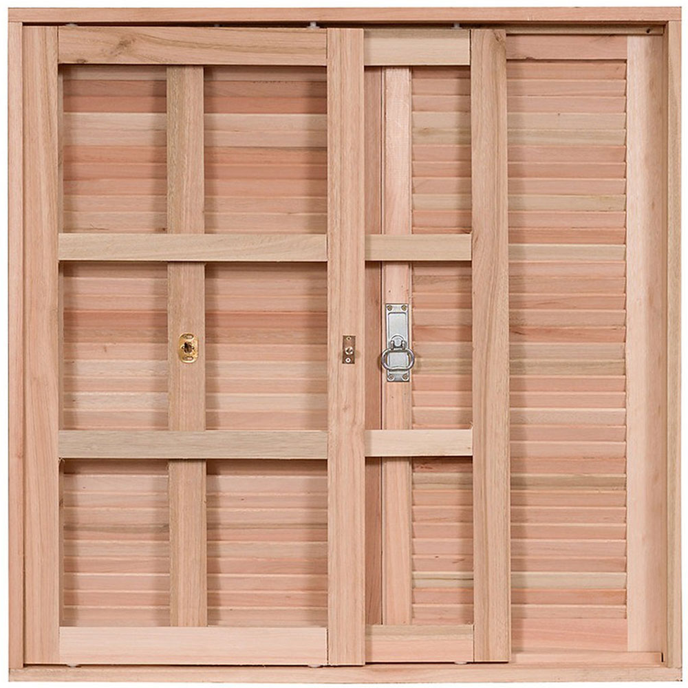 Janela de Madeira Eucalipto Rondosul Veneziana EWK210 100 x 120 cm Janela de Madeira Eucalipto Rondosul Veneziana EWK210 100 x 120 cm