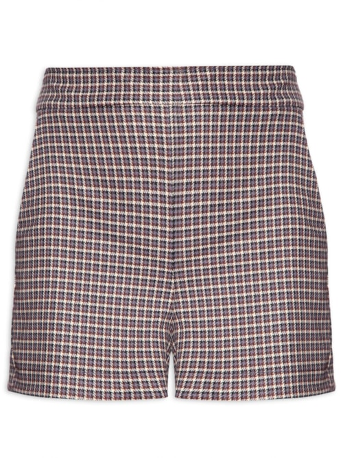 Short Feminino Básico Mini Xadrez - Preto