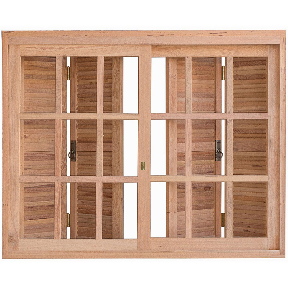 Janela de Madeira Angelim Rondosul Veneziana 370, 150 x 120 cm Janela de Madeira Angelim Rondosul Veneziana 370, 150 x 120 cm