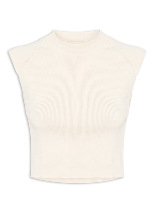 Blusa Feminina Tricot Classic Calado - Bege Blusa Feminina Tricot Classic Calado - Bege