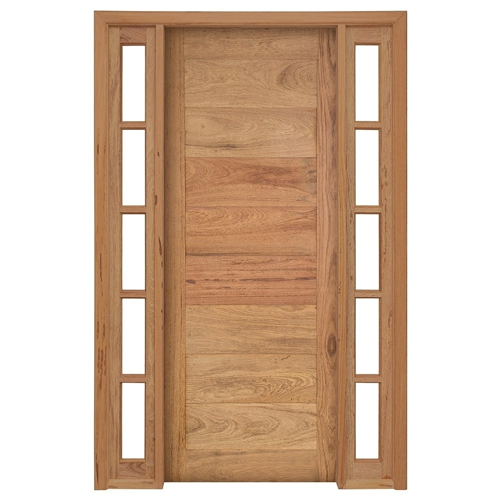 Kit Porta de Madeira Angelim Rondosul P07 Externa, Abertura à Esquerda 213x134 cm Kit Porta de Madeira Angelim Rondosul P07 Externa, Abertura à Esquerda 213x134 cm