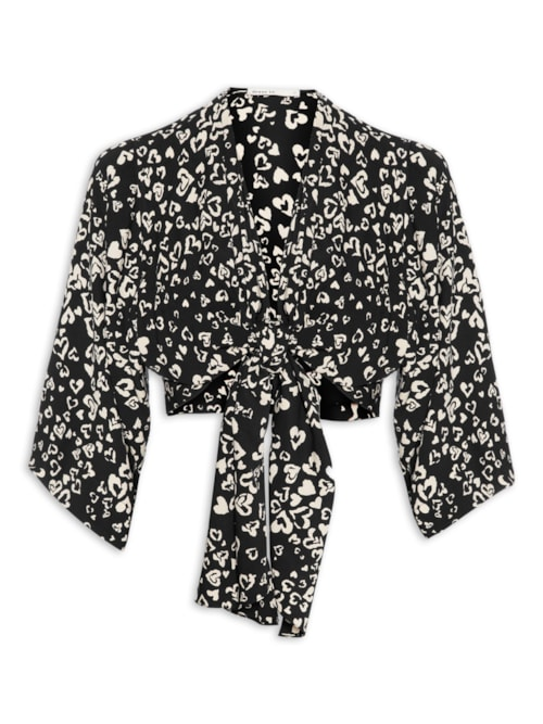 Blusa Feminina Nó Frente Xodó - Preto Blusa Feminina Nó Frente Xodó - Preto