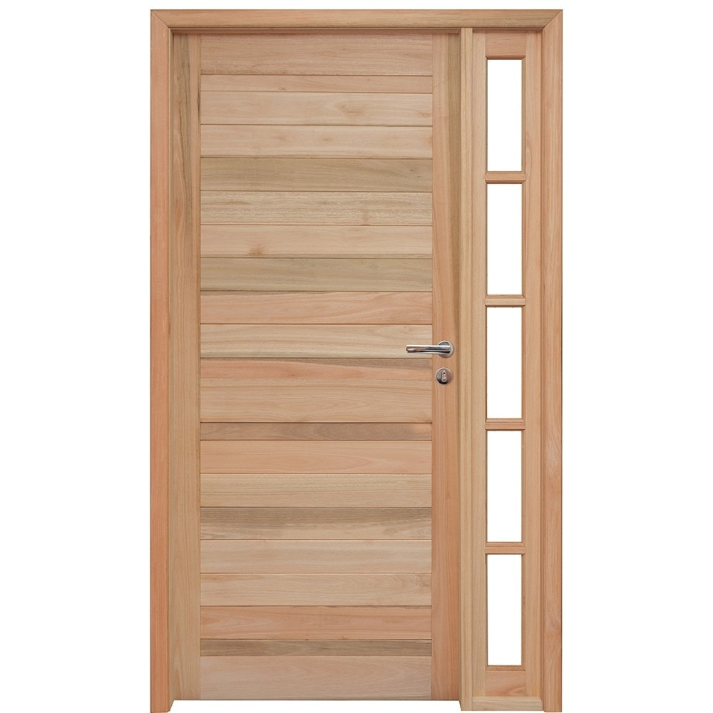Kit Porta de Madeira Eucalipto Rondosul P28 Externa, Abertura à Esquerda 213x109 cm Kit Porta de Madeira Eucalipto Rondosul P28 Externa, Abertura à Esquerda 213x109 cm