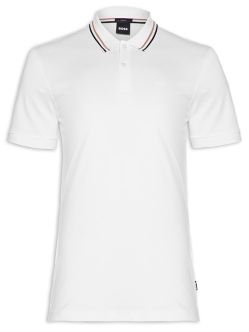 Polo Masculina Manga Curta com Friso Penrose Regular fit - Branco Polo Masculina Manga Curta com Friso Penrose Regular fit - Branco