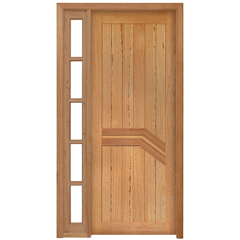 Kit Porta de Madeira Angelim Rondosul P13 Externa, Marco com Vitrô, Abertura à Direita 213x109 cm Kit Porta de Madeira Angelim Rondosul P13 Externa, Marco com Vitrô, Abertura à Direita 213x109 cm