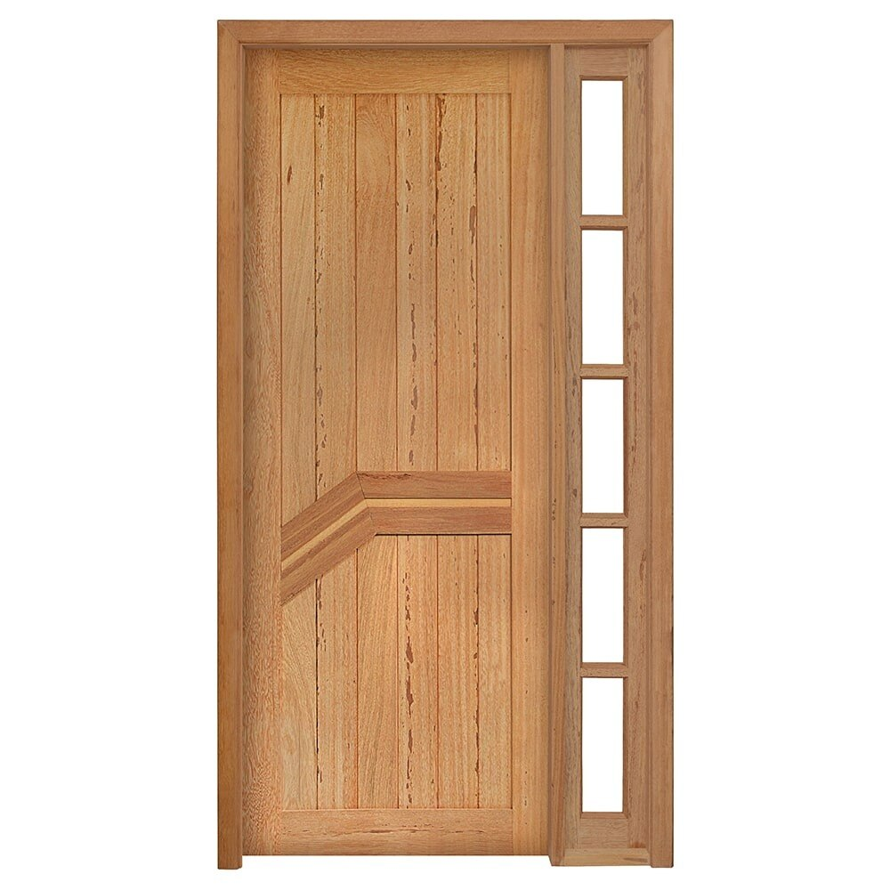 Kit Porta de Madeira Angelim Rondosul P13 Externa, Abertura à Esquerda 213x119 cm Kit Porta de Madeira Angelim Rondosul P13 Externa, Abertura à Esquerda 213x119 cm