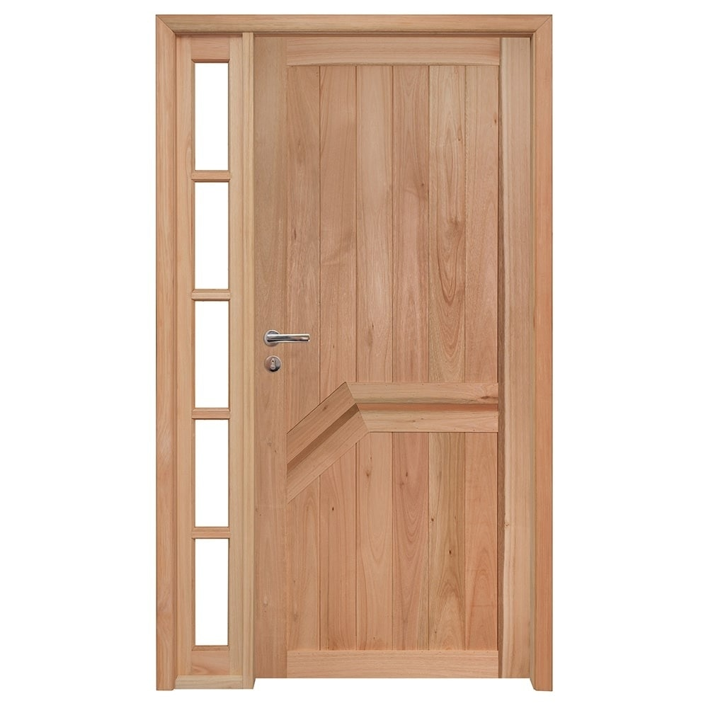 Kit Porta de Madeira Eucalipto Rondosul P13 Externa, Abertura à Direita 213x119 cm Kit Porta de Madeira Eucalipto Rondosul P13 Externa, Abertura à Direita 213x119 cm