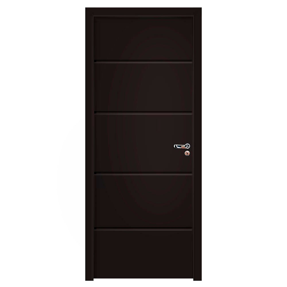 Kit Porta de Madeira Pinhal 10 a 15 cm, Abertura à Esquerda, Preta, 214 x 105 cm Kit Porta de Madeira Pinhal 10 a 15 cm, Abertura à Esquerda, Preta, 214 x 105 cm