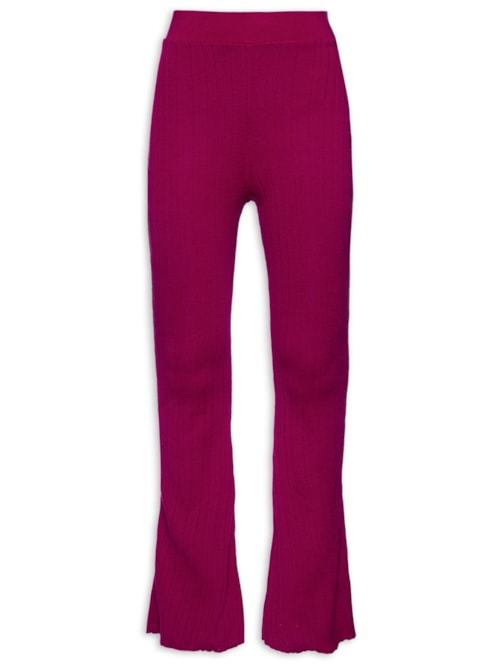 Calça Feminina Tricot Boot Canelada - Rosa