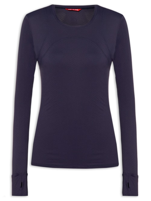 Camiseta Feminina Manga Longa Lisa - Azul Camiseta Feminina Manga Longa Lisa - Azul