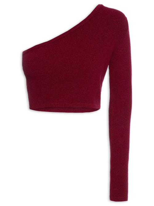 Top Tricot Ombro Só - Vinho