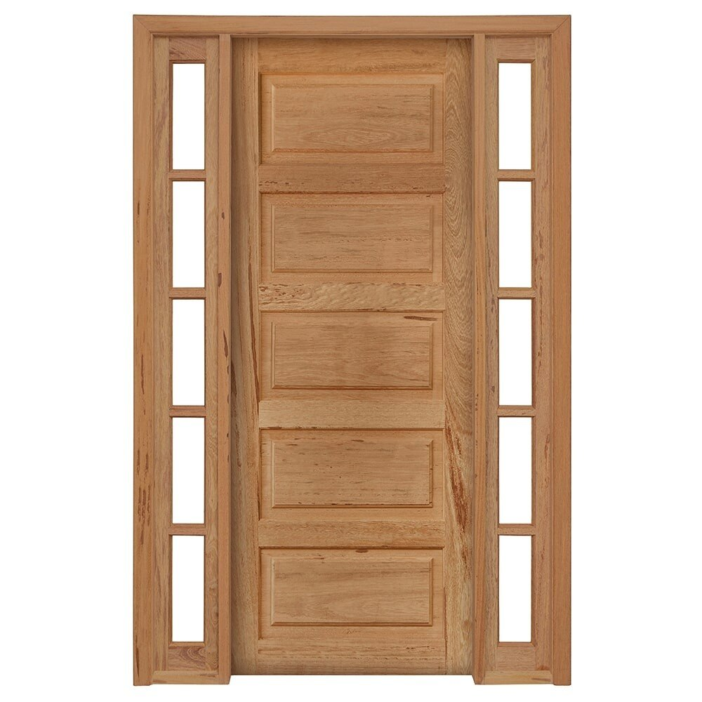 Kit Porta de Madeira Angelim Rondosul P06 Externa, Abertura à Esquerda 213x134 cm Kit Porta de Madeira Angelim Rondosul P06 Externa, Abertura à Esquerda 213x134 cm