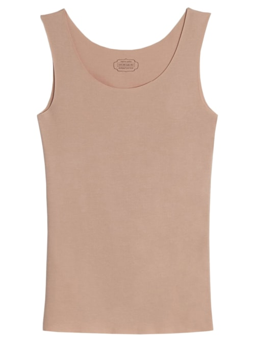 Blusa De Algodão Supima® Decote Redondo Corte a Laser - Bege Blusa De Algodão Supima® Decote Redondo Corte a Laser - Bege