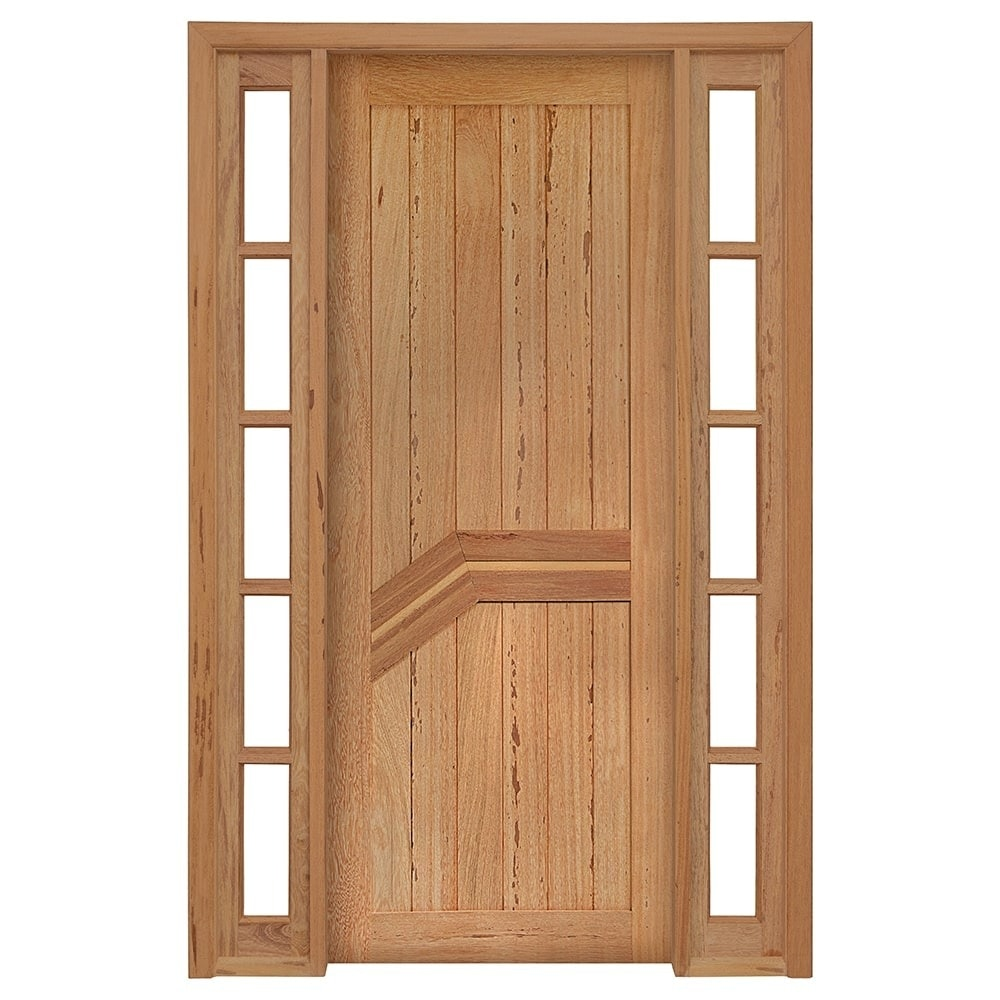 Kit Porta de Madeira Angelim Rondosul P13 Externa, Abertura à Esquerda 213x134 cm Kit Porta de Madeira Angelim Rondosul P13 Externa, Abertura à Esquerda 213x134 cm