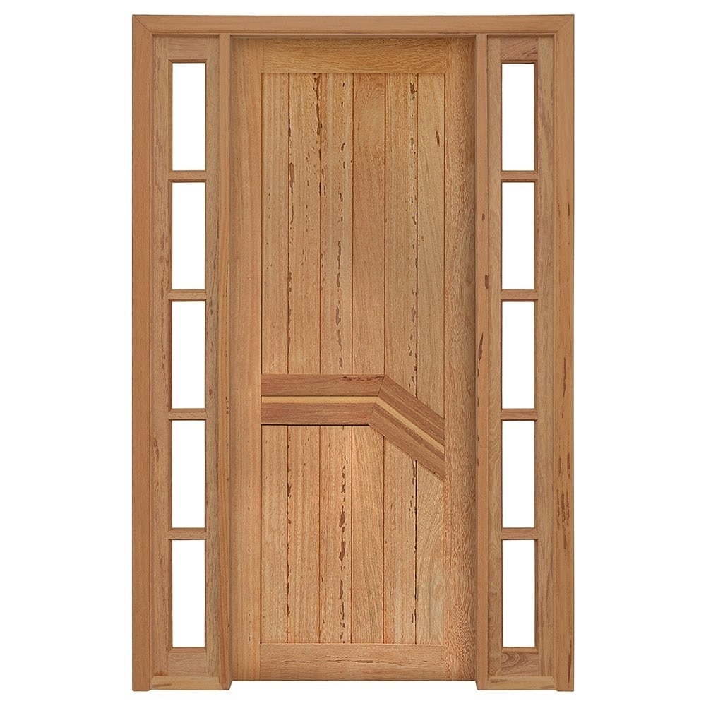 Kit Porta de Madeira Angelim Rondosul P13 Externa, Abertura à Direita 213x134 cm Kit Porta de Madeira Angelim Rondosul P13 Externa, Abertura à Direita 213x134 cm