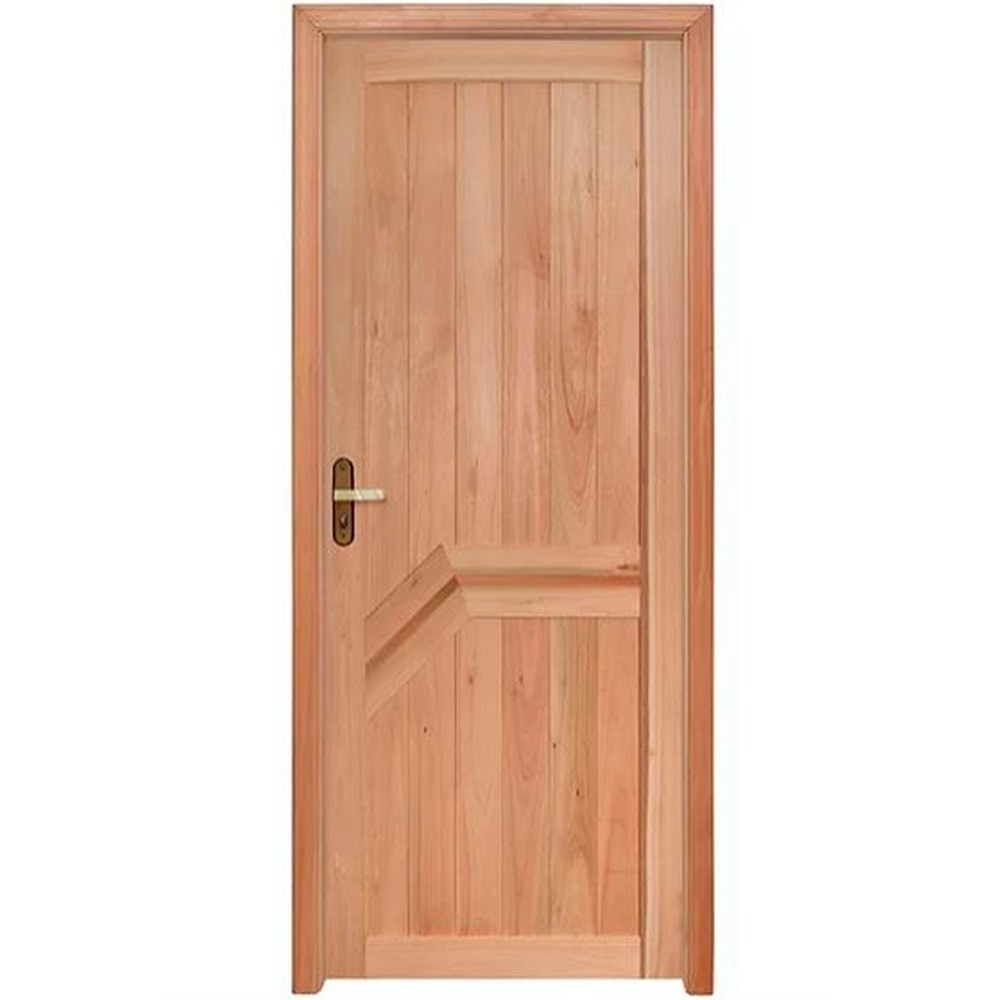 Kit Porta de Madeira Eucalipto Rondosul P13 Externa, Abertura à Direito 213x95 cm
