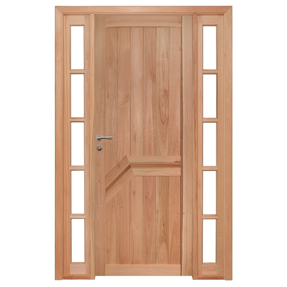 Kit Porta de Madeira Eucalipto Rondosul P13 Externa, Abertura à Direita 213x144 cm Kit Porta de Madeira Eucalipto Rondosul P13 Externa, Abertura à Direita 213x144 cm