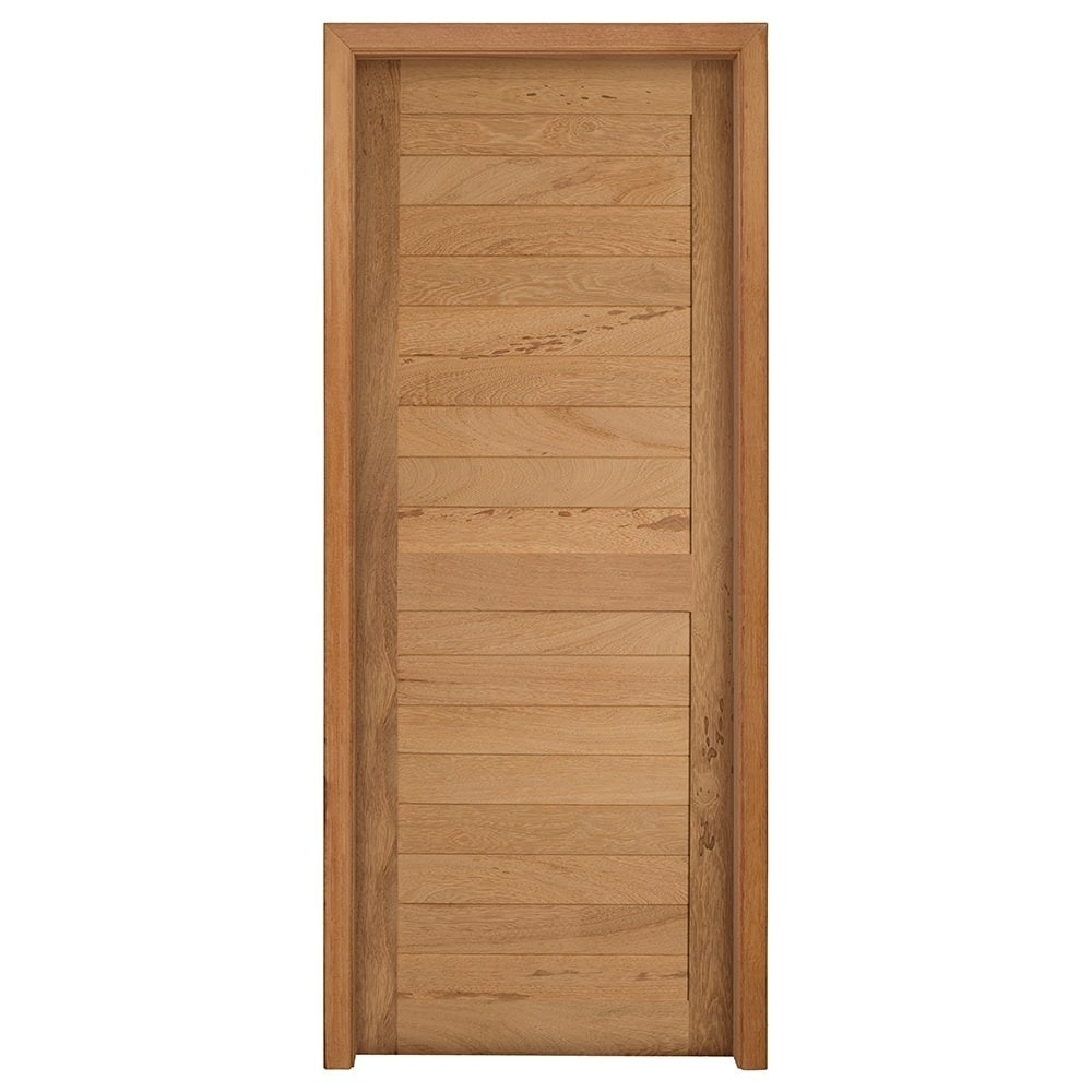 Kit Porta de Madeira Angelim Rondosul P28 Externa, Abertura à Direita 213x85 cm Kit Porta de Madeira Angelim Rondosul P28 Externa, Abertura à Direita 213x85 cm