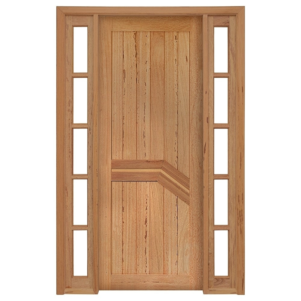 Kit Porta de Madeira Angelim Rondosul P13 Externa, Abertura à Direita 213x144 cm Kit Porta de Madeira Angelim Rondosul P13 Externa, Abertura à Direita 213x144 cm