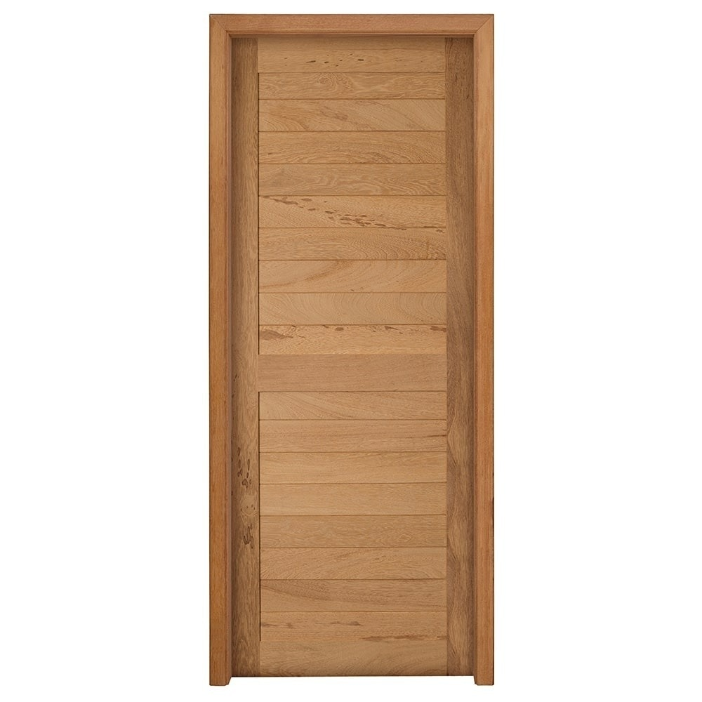 Kit Porta de Madeira Angelim Rondosul P28 Externa, Abertura à Esquerda 213x95 cm Kit Porta de Madeira Angelim Rondosul P28 Externa, Abertura à Esquerda 213x95 cm