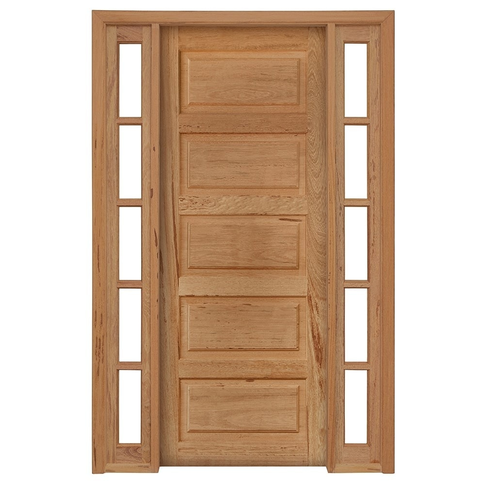 Kit Porta de Madeira Angelim Rondosul P06 Externa, Abertura à Esquerda 213x144 cm Kit Porta de Madeira Angelim Rondosul P06 Externa, Abertura à Esquerda 213x144 cm