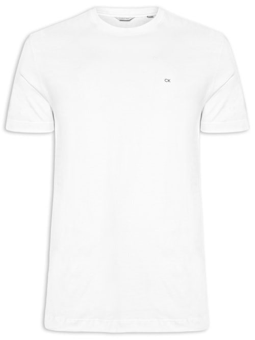 Camiseta Masculina Ck Meia Malha - Branco Camiseta Masculina Ck Meia Malha - Branco