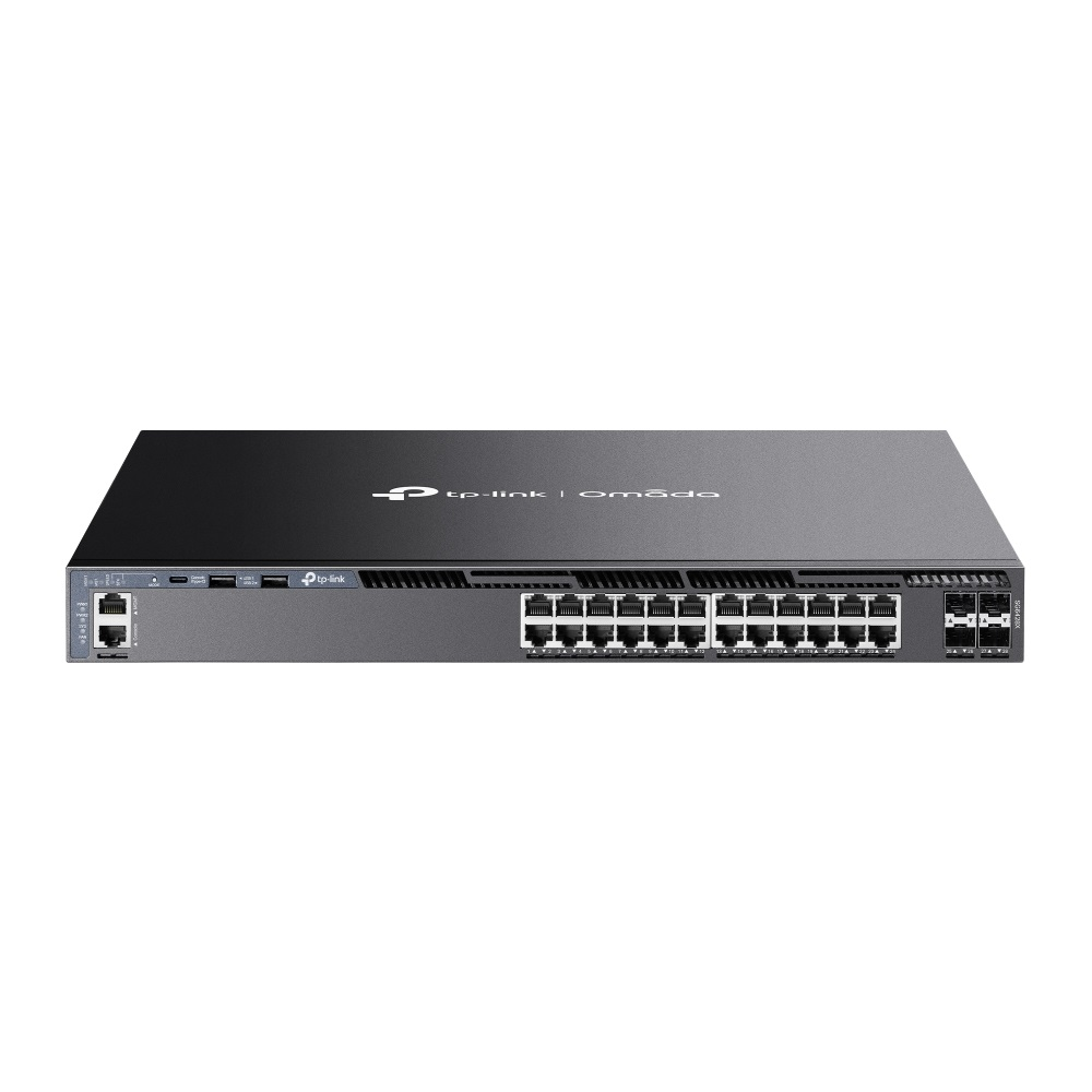 Switch TP-Link Gerenciável L3 28 Portas com 24 Portas Gigabit 4 Slots SFP+ 10Gbps - TL-SG6428X