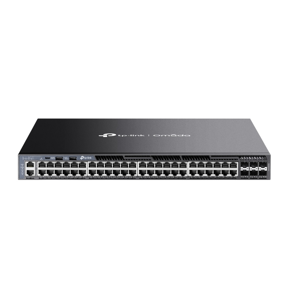 Switch TP-Link Gerenciável L3 54 Portas com 48 Portas Gigabit 6 Slots SFP+ 10Gbps - TL-SG6654X Switch TP-Link Gerenciável L3 54 Portas com 48 Portas Gigabit 6 Slots SFP+ 10Gbps - TL-SG6654X