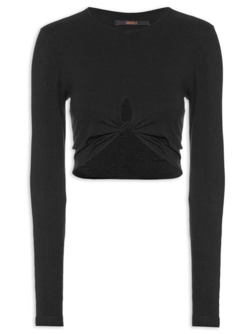 Blusa Feminina Torção Frente - Preto Blusa Feminina Torção Frente - Preto