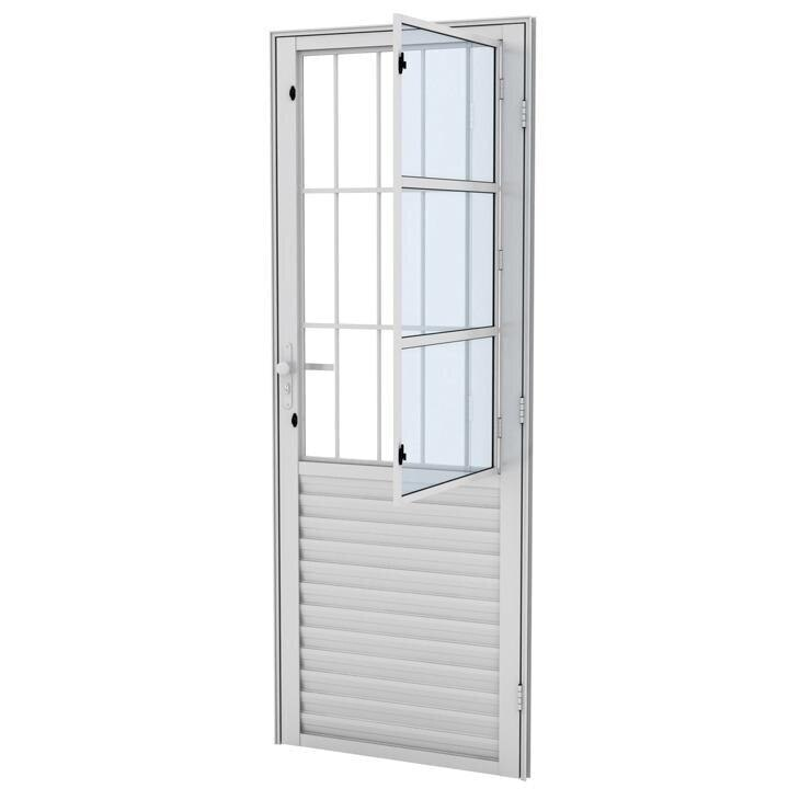 Porta de Alumínio Convencional Externa Ramassol Cristal, Abertura à Direita, 210 x 90 cm Porta de Alumínio Convencional Externa Ramassol Cristal, Abertura à Direita, 210 x 90 cm