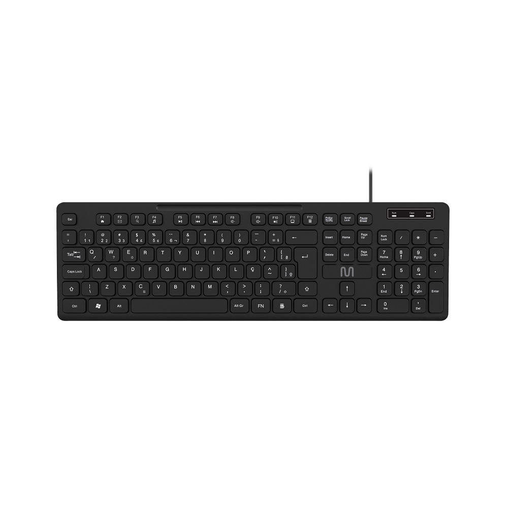 Kit Teclado e Mouse Multi TC310 Com Fio USB 1200DPI 12 Teclas Multimídia - Preto
