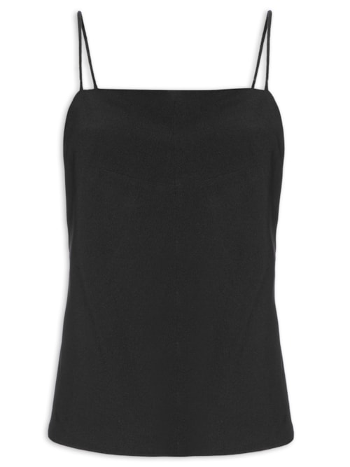 Top De Alcinha De Crepe - Preto Top De Alcinha De Crepe - Preto