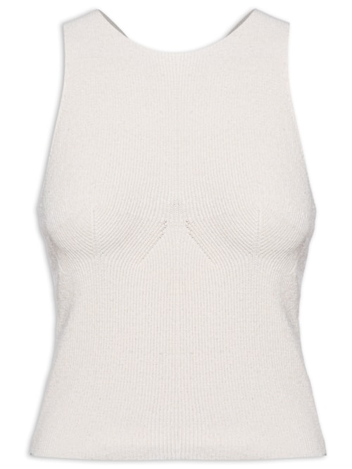 Top Nadador Tricot Ribana - Bege