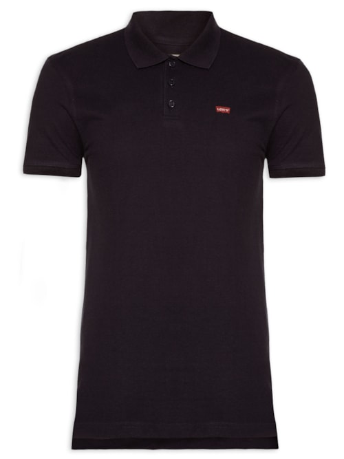 Polo Masculina Levi´s Housemark Classic Fit HM Com Logo - Preto