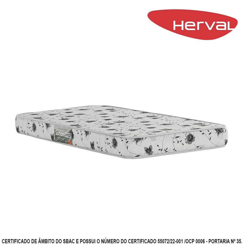 Colchão Solteiro Herval Espuma D23 Sonum, 14x78x188 cm