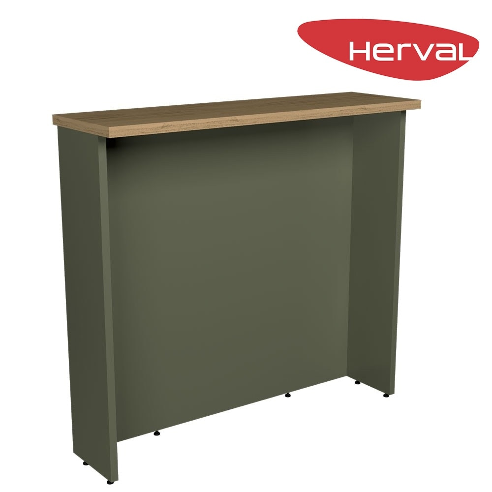 Bancada de Cozinha Herval Liz, Verde e Carvalho 120 cm