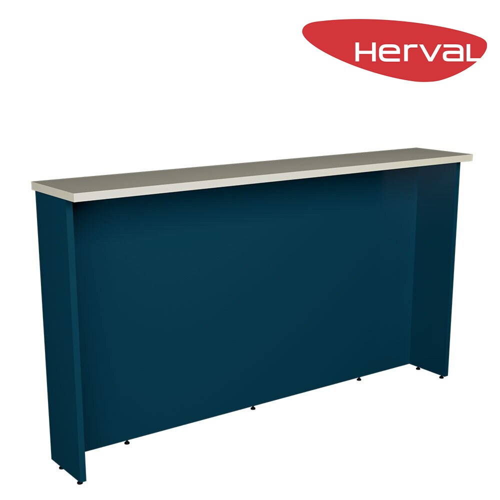 Bancada de Cozinha Herval Liz, Azul e Off White 200 cm