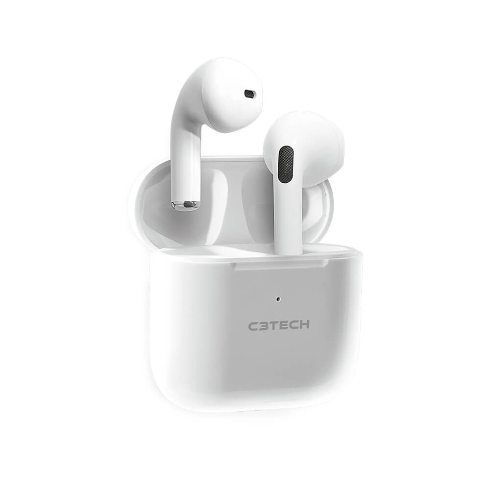 Fone de Ouvido Sem Fio C3Tech Bluetooth 5.1 Branco EP-TWS-21WH