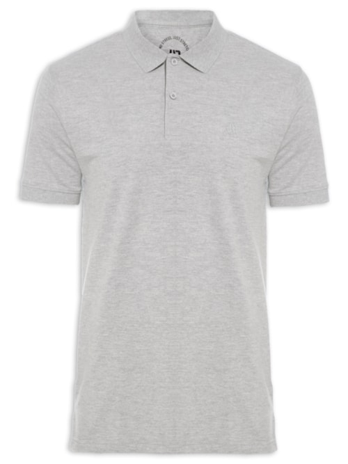 Polo Masculina Piquet Stretch Básica - Cinza Polo Masculina Piquet Stretch Básica - Cinza