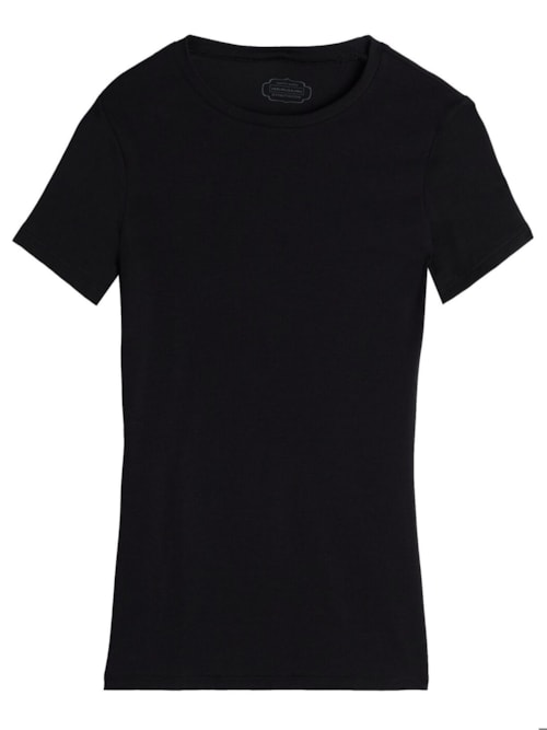 Blusa De Manga Curta Em Algodão Supima® Elástico - Preto Blusa De Manga Curta Em Algodão Supima® Elástico - Preto