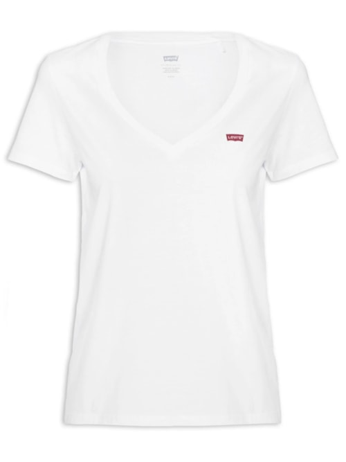 Camiseta Feminino Perfect V Neck Tee - Branco Camiseta Feminino Perfect V Neck Tee - Branco