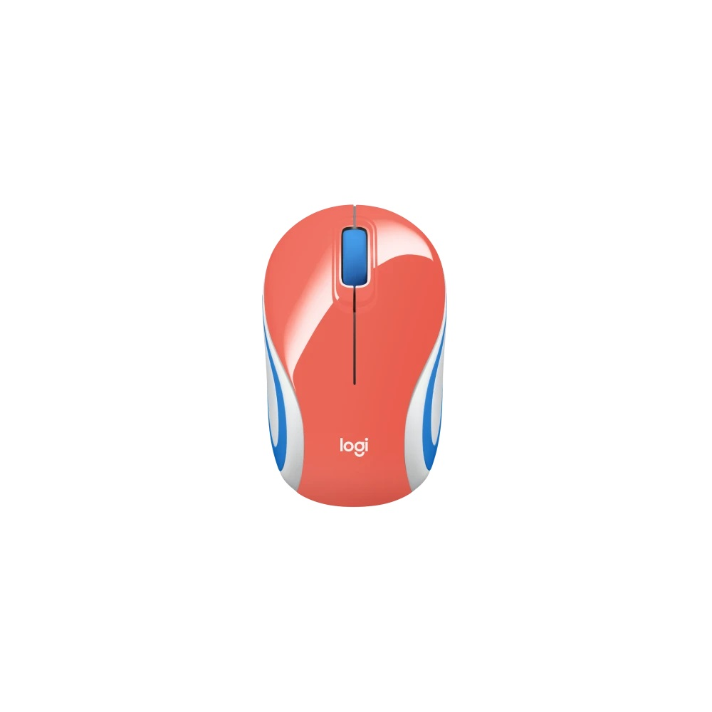 Mouse Mini Logitech M187 3 Botões 1000 DPI Wireless Receptor USB - Coral