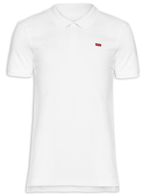Polo Masculina Levi´s Housemark Classic Fit HM Com Logo - Branco