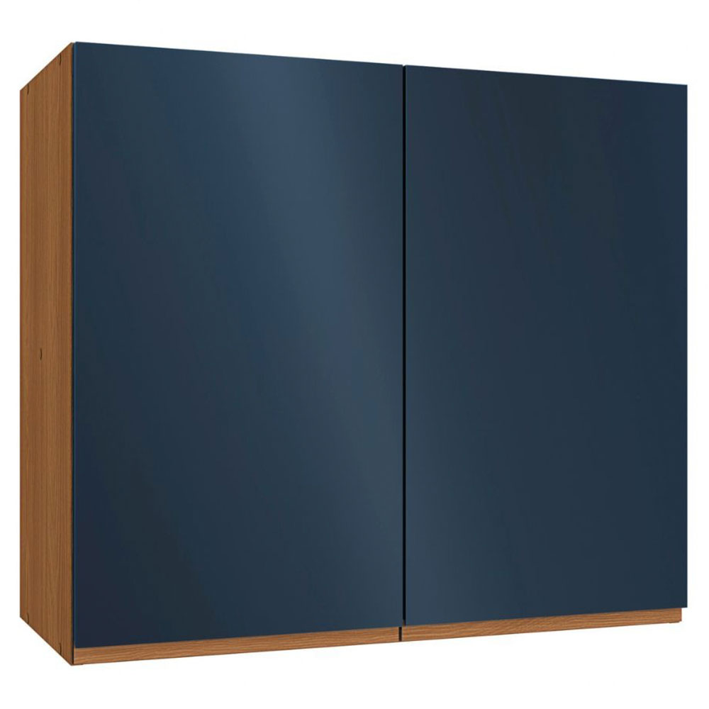 Armário Aéreo de Cozinha Kappesberg 2 Portas Ciela, Canela e Azul 80 cm