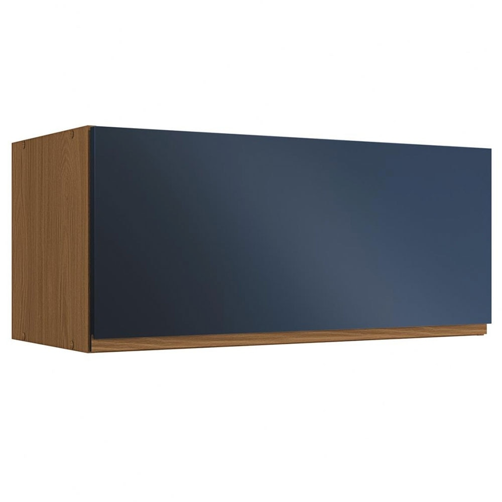 Armário Aéreo de Cozinha Kappesberg 1 Porta Ciela, Canela e Azul 80 cm