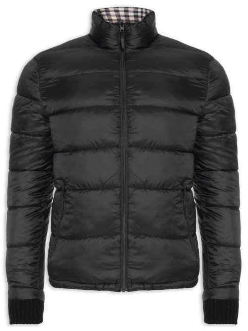 Jaqueta Masculina Puffer Double Face Interno Xadrez - Preto Jaqueta Masculina Puffer Double Face Interno Xadrez - Preto